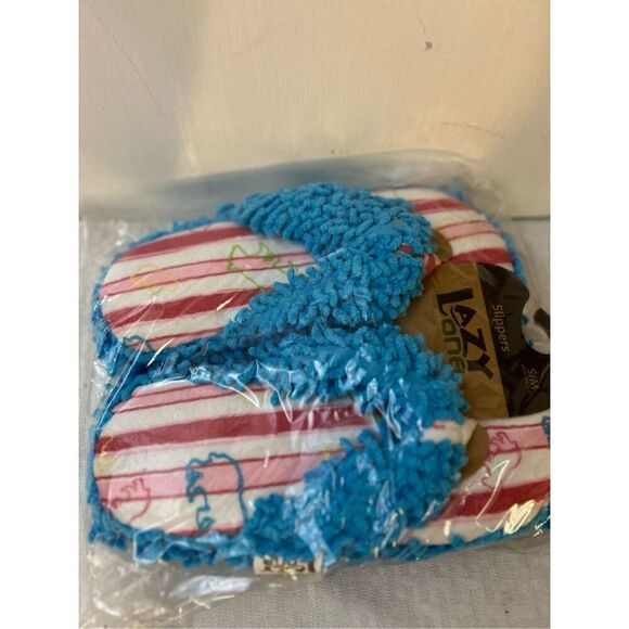 Lazy one slippers flip flops Blue/pink s/m size 1-4 youth new - Picture 1 of 3